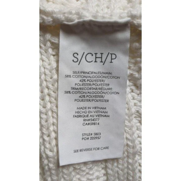 Women's CAbi #5803 Cream Fringe Fiesta Poncho Sweater Top Small EXCELLENT!! - Picture 11 of 12